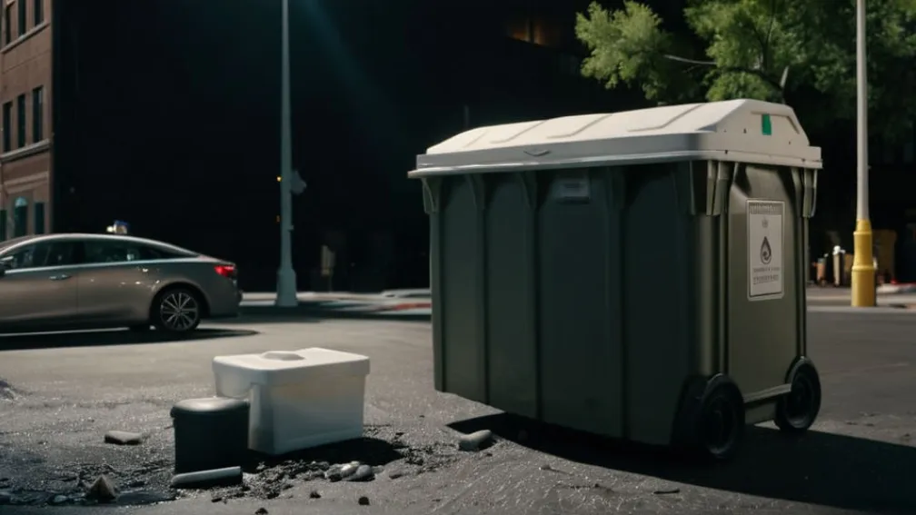 Un WC portabil a căzut de pe o macara pe o stradă din Sevilia