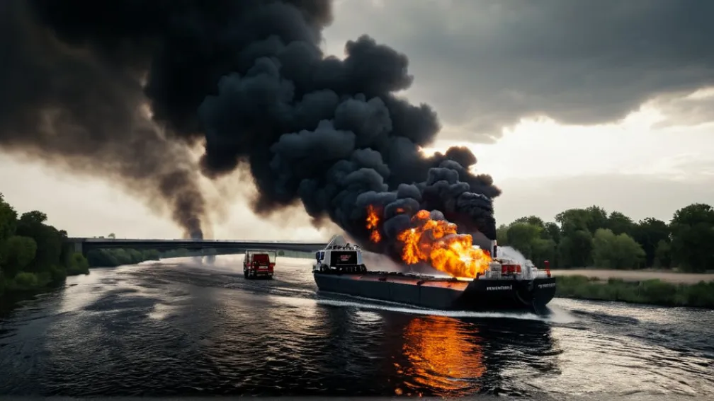 Atac în regiunea Odesa: Un tanc petrolier în flăcări amenință cu explozia