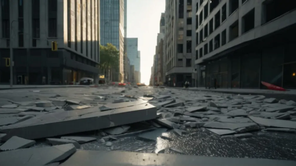 Incident șocant în Karlsruhe: Bărbat aruncă o placă de beton de la etajul 5, trecători la un pas de tragedie