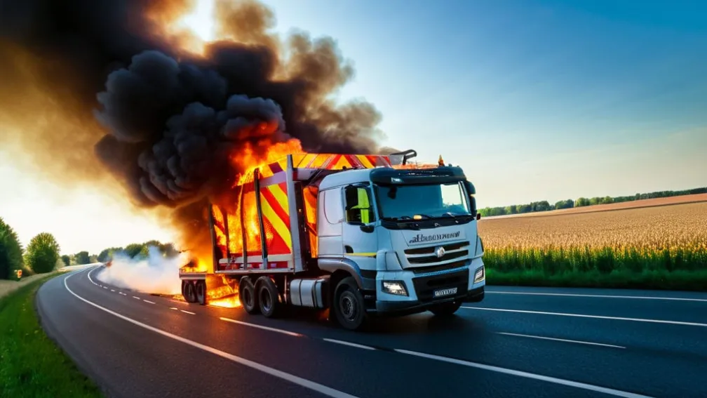 Camion în flăcări: Închidere completă a B75 în Delmenhorst