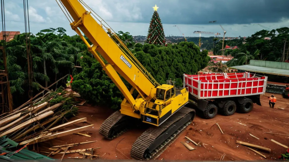Tragedie în Brazilia: Un muncitor a murit după ce o macara s-a prăbușit la montarea unui brad de Crăciun