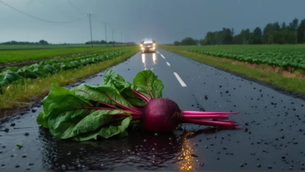 Miracol în Germania: Șofer supraviețuiește unui accident frontal cu un camion de sfeclă, mașina sa fiind distrusă