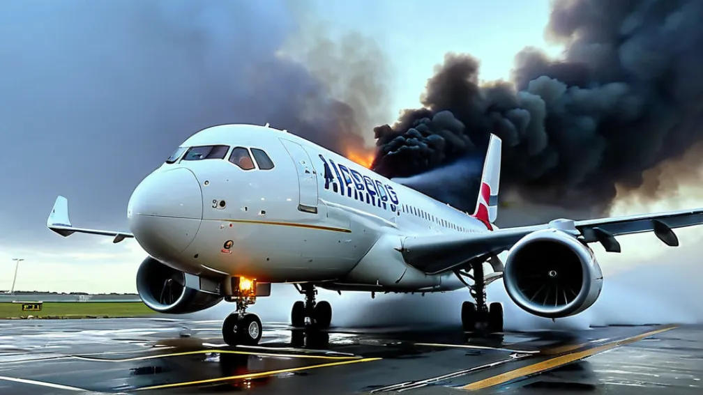 Incident major pe aeroportul din São Paulo: Un Airbus A320 a luat foc, 180 de pasageri evacuați