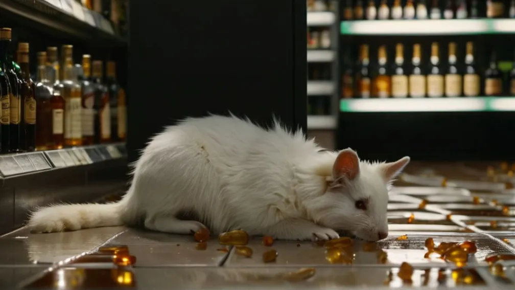 Ratonul beat a adormit lângă toaletă după ce a devastat un magazin de băuturi în Virginia