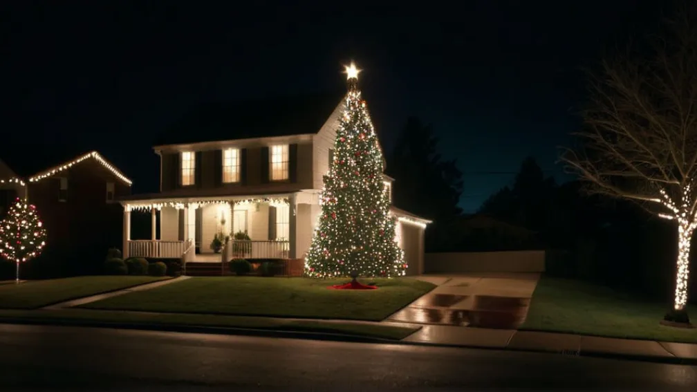 Un "Grinch" englez a furat un brad de Crăciun, filmat de camerele de supraveghere