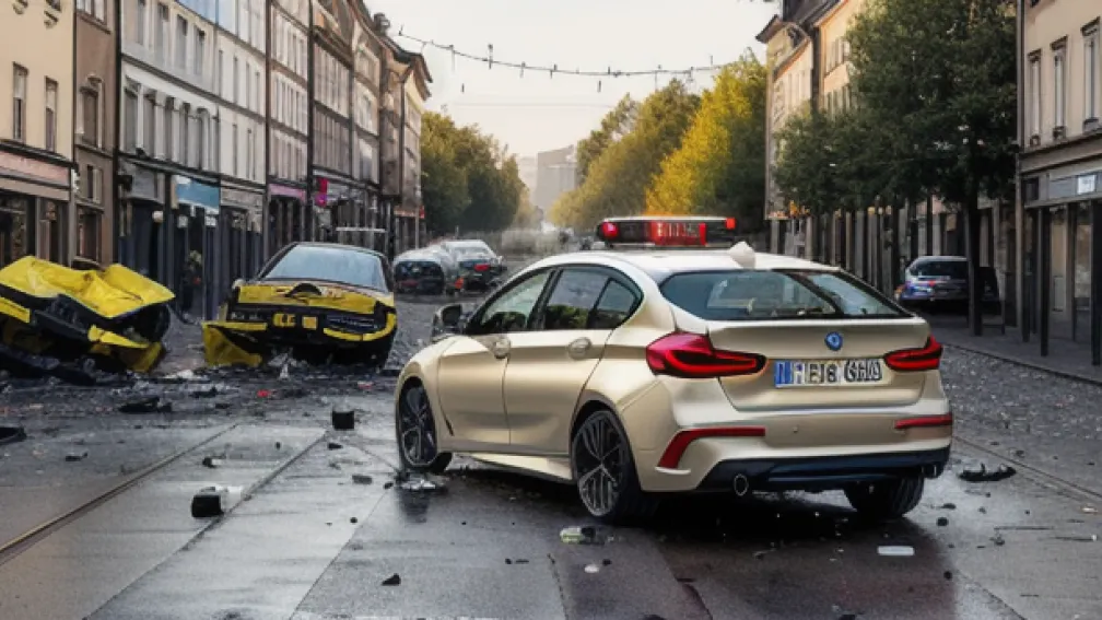 Accident la Weinheim: BMW se ciocnește cu tramvaiul – O șoferiță de 29 de ani implicată