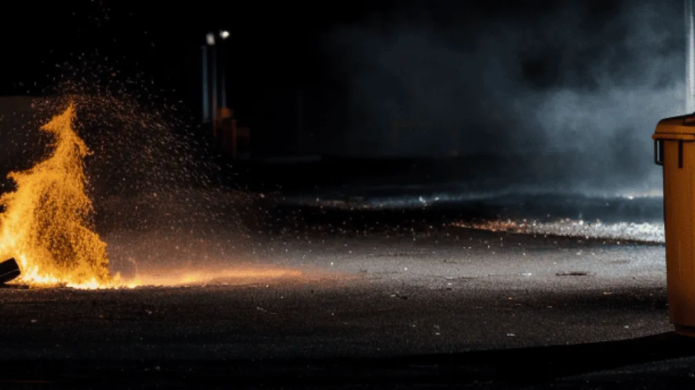 Incendiu la Viersen: Containere de gunoi incendiate lângă liceu, poliția caută suspecți