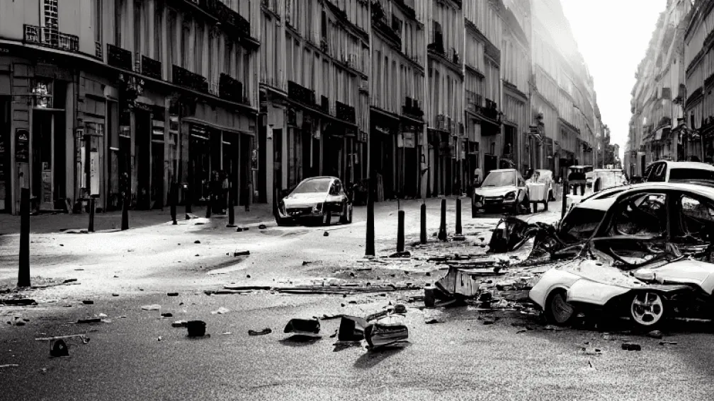 Accident spectaculos în Paris: Trei mașini de poliție implicate
