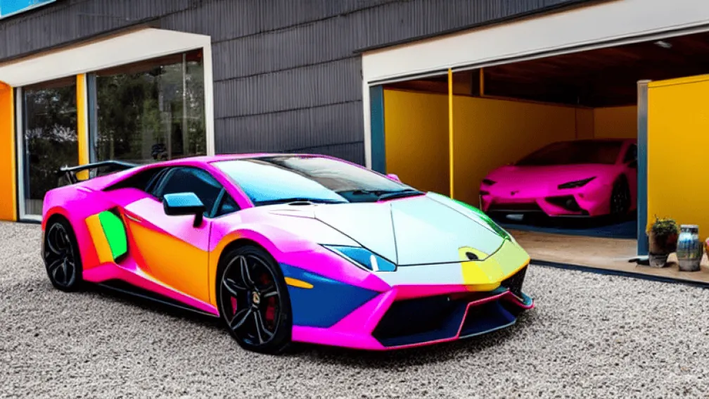 Lamborghini din carton, senzație pe internet - Mașina care nu se zgârie