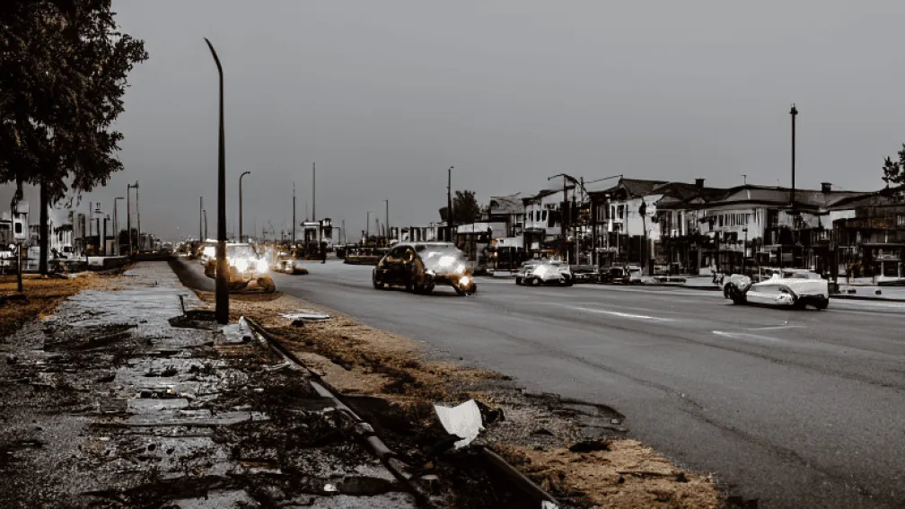Accident în Minden: Autobuz fuge după impact cu un scuter electric