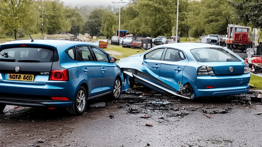 Accident Erfurt: Ford intră în MG, șofer rănit