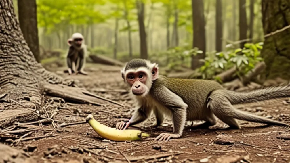 Darmstadt: Maimuță prinsă cu o banană