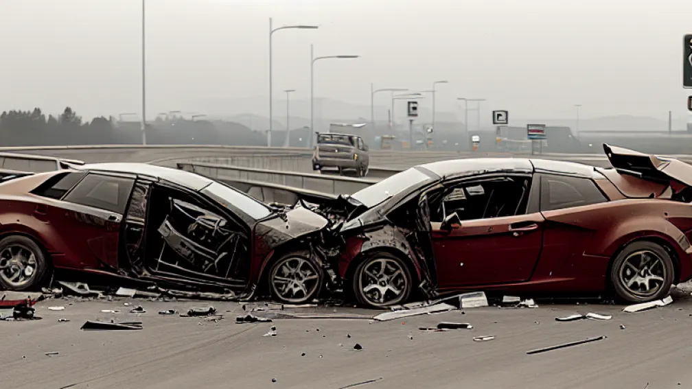 Accident A27: Lamborghini distrus la 180 km/h