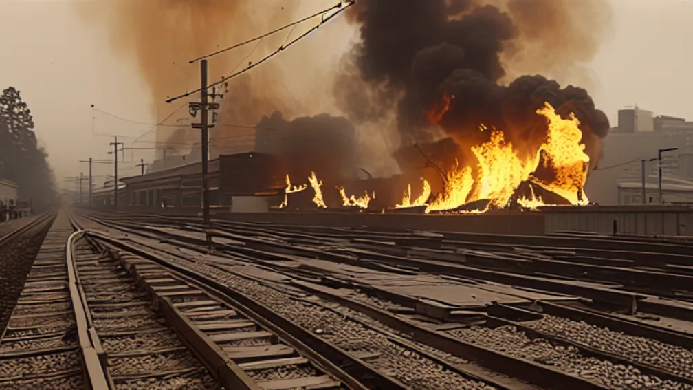 Incendiu la căile ferate: 96 de trenuri anulate, 3042 de minute de întârziere