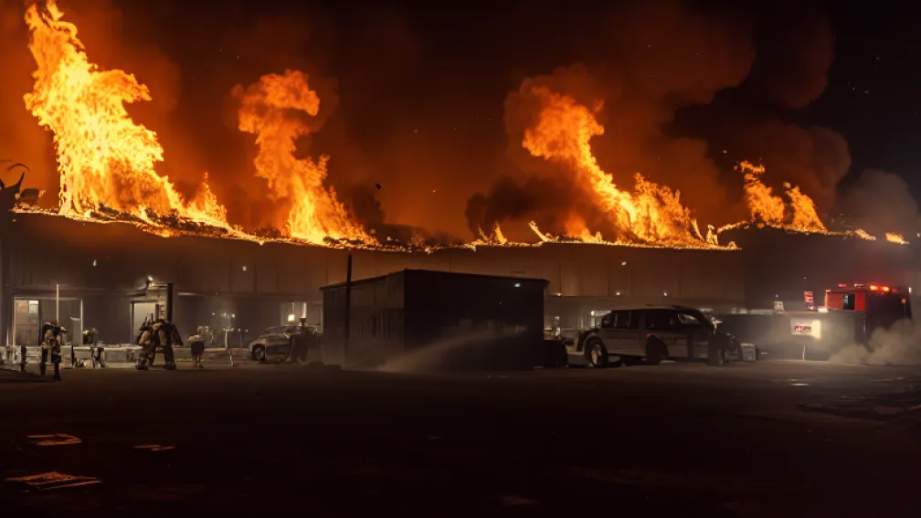 Incendiu masiv în Ahlen: Pompierii salvează fabrica de găleți