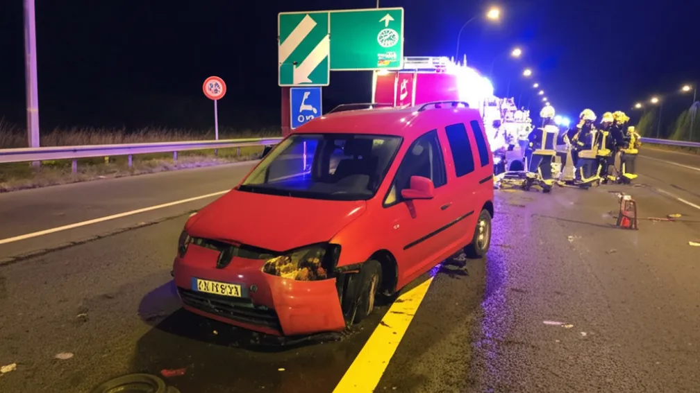 Mașină de familie s-a răsturnat - Bebeluș rănit în accident pe autostradă, spitalizat