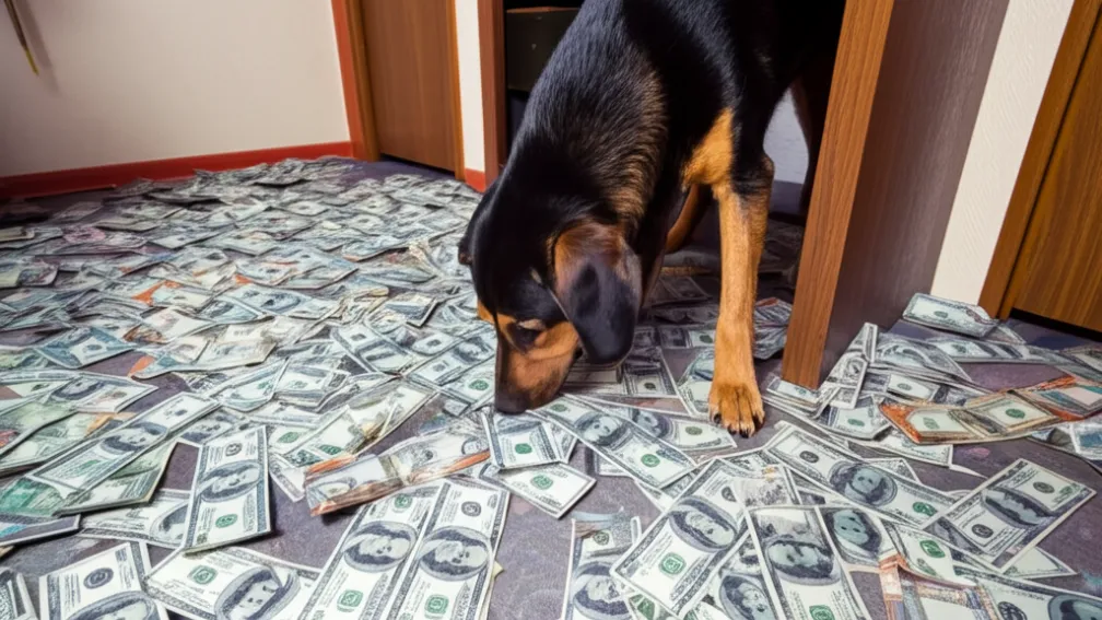 Câinele detectiv de bani: Flocki a găsit deja 2,8 milioane de euro