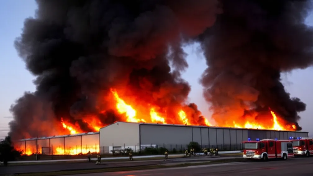 Pagube de milioane de euro din cauza unui incendiu la un depozit din Bad Wildungen