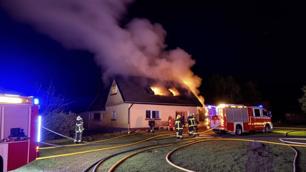 Incendiu la acoperiș cauzat de păsări în Vorbeck