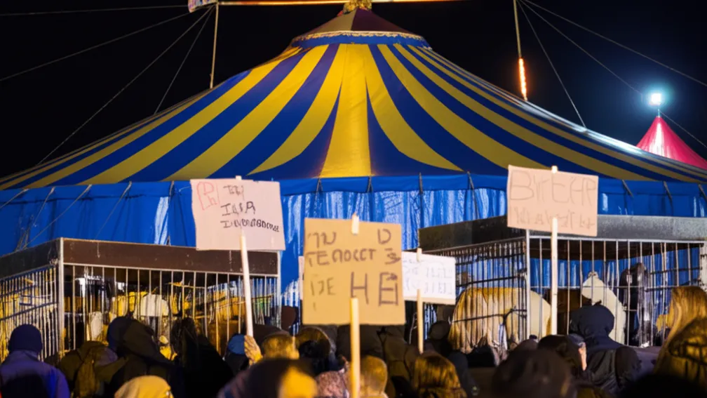 Cruzime față de animale în arenă? - Activiști iau cu asalt premiera circului