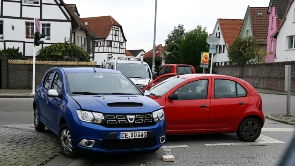 Accident Dacia în Bad Frankenhausen: Contrasens