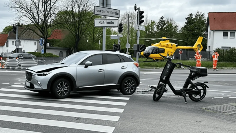 Accident grav Mazda-Bicicletă electrică în Greven: Bărbat rănit