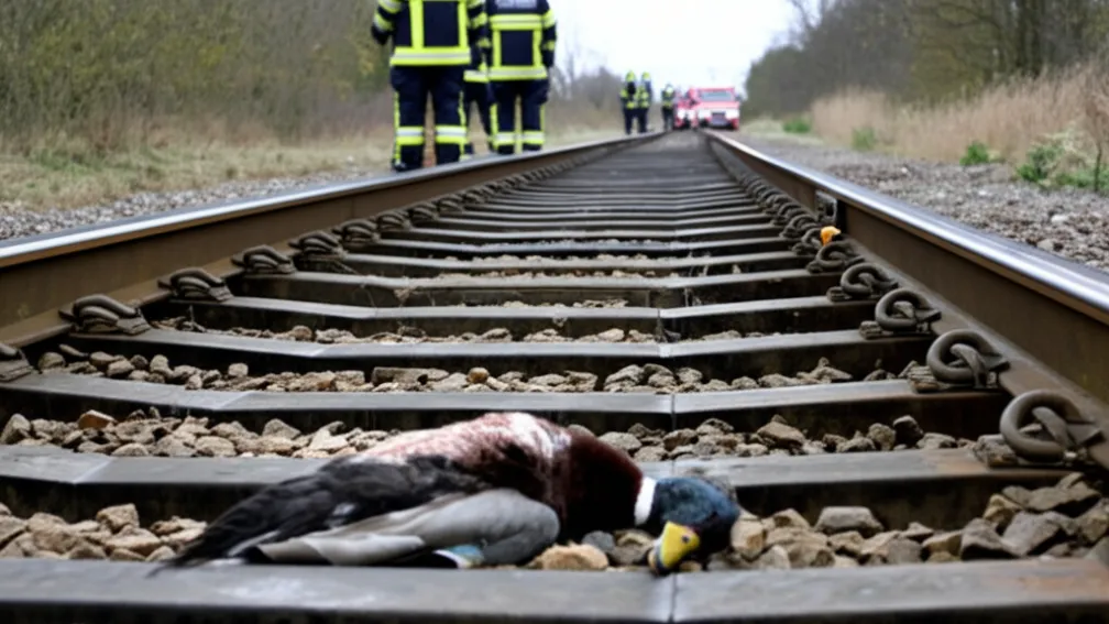 Rammingen: Tren oprit de rață moartă pe calea ferată