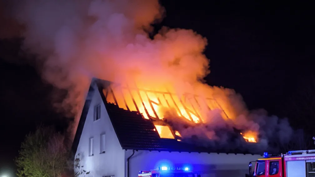 Incendiu Eystrup: Un deces în mansardă