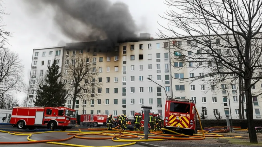 Incendiu Hildesheim: 7 răniți intoxicați cu fum