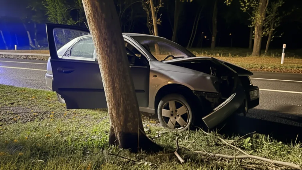 Delmenhorst - Șofer obosit (24 de ani) lovește un copac