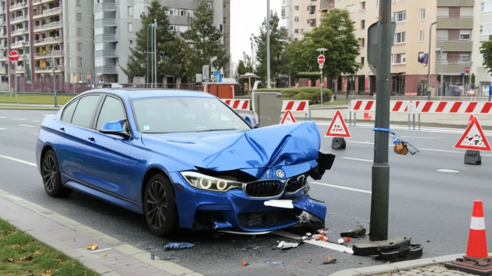 Cuxhaven: BMW se izbește de stâlp de iluminat