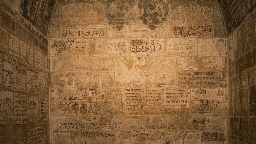Graffiti istorice de 600 de ani într-o sală unde se presupune că a avut loc Cina cea de Taină