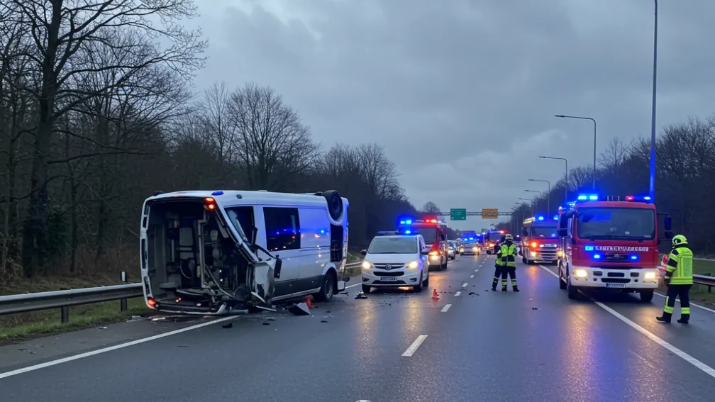 Accident grav cu o furgonetă în Ulm provoacă haos pe A8