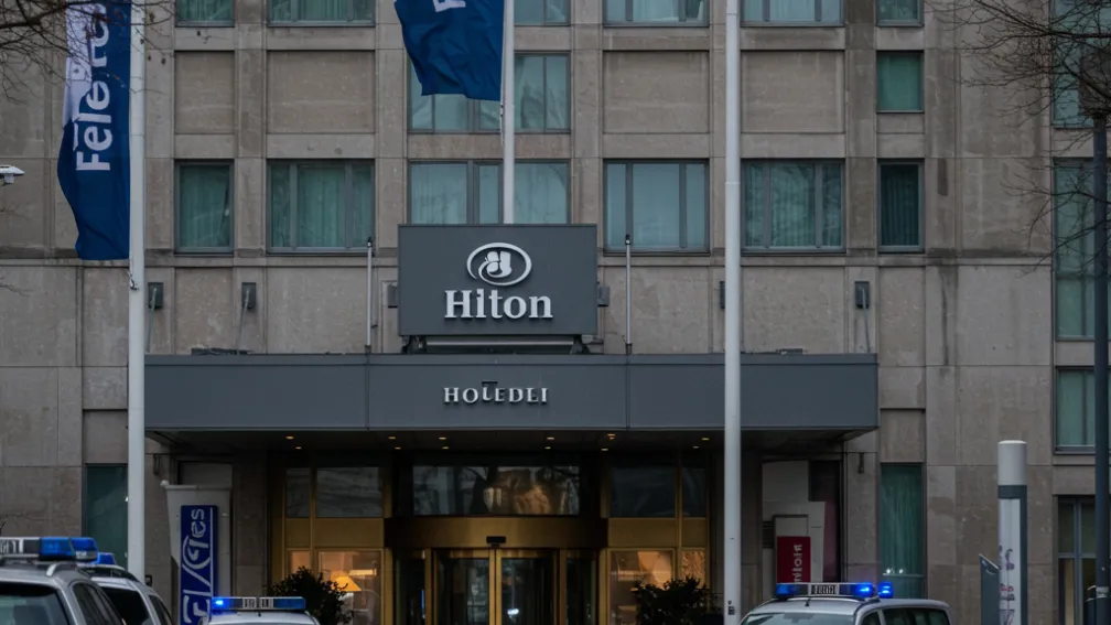 Un bărbat rănit într-un schimb de focuri în fața hotelului Hilton din Berlin