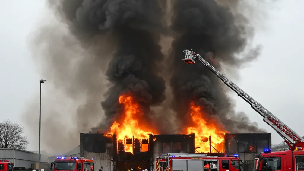 Incendiu la Kehl: Depozit de panouri solare distrus de flăcări