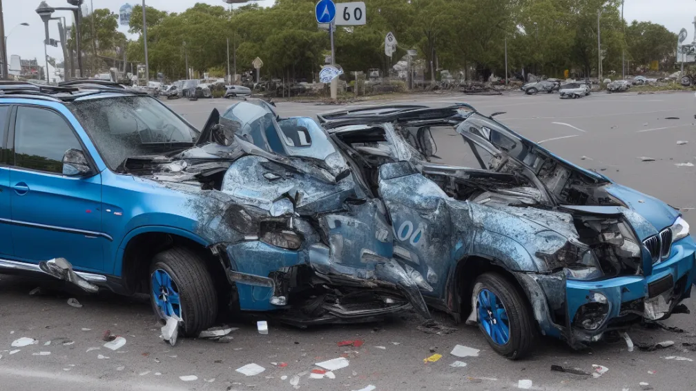 Frankfurt: Șofer BMW adoarme la volan - Accident pe Hanauer Landstraße