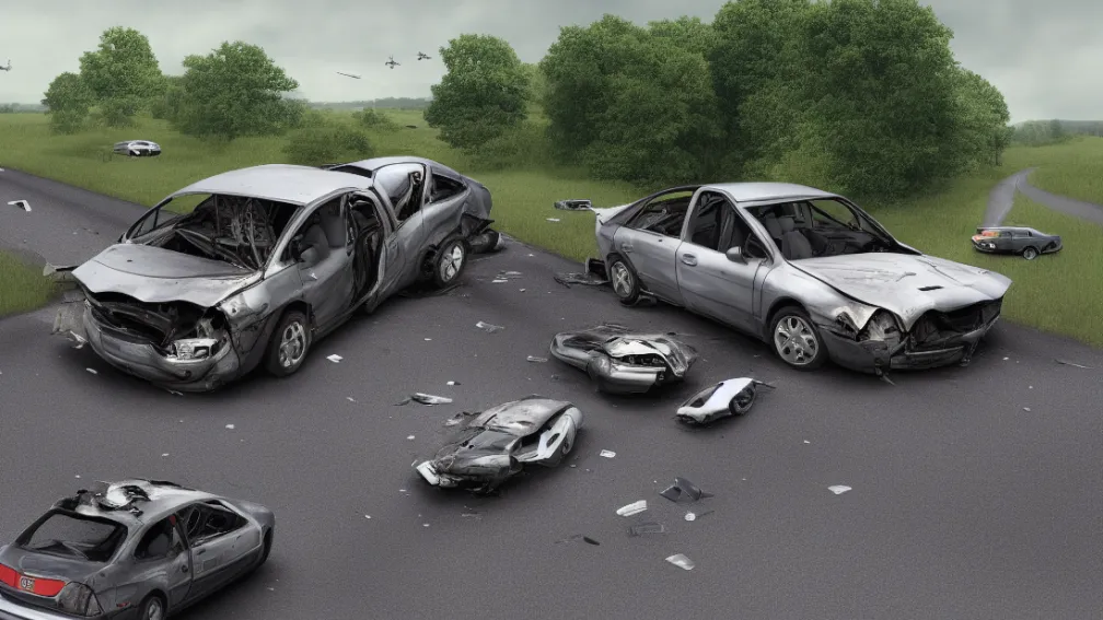 Accident frontal grav: Patru persoane grav rănite