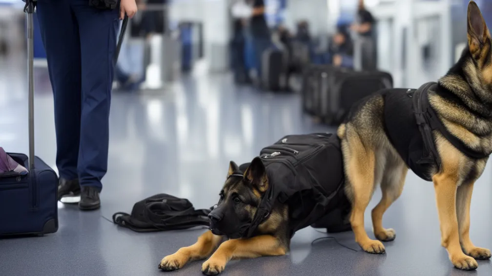 Câine polițist descoperă droguri - Captură uriașă de cannabis pe aeroportul BER, datorită câinelui vamal Heidi!