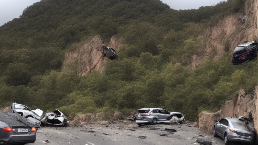 Unterkastel - Șofer (25) se izbește de un perete stâncos