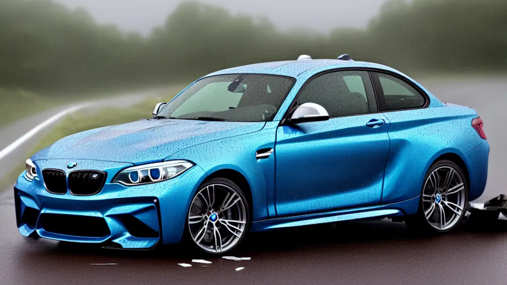 B10 - BMW derapează în ploaie și lovește glisiera de siguranță