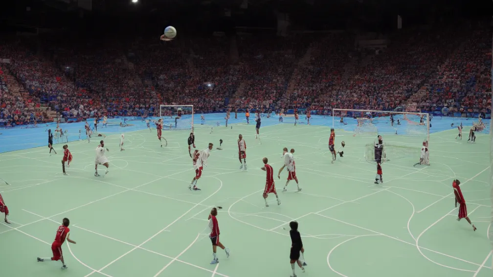 Incredibil! Minge blocată în poartă la handbal