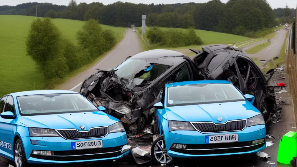 Buttstädt - Fuga de la locul accidentului: Skoda lovește glisiera de siguranță