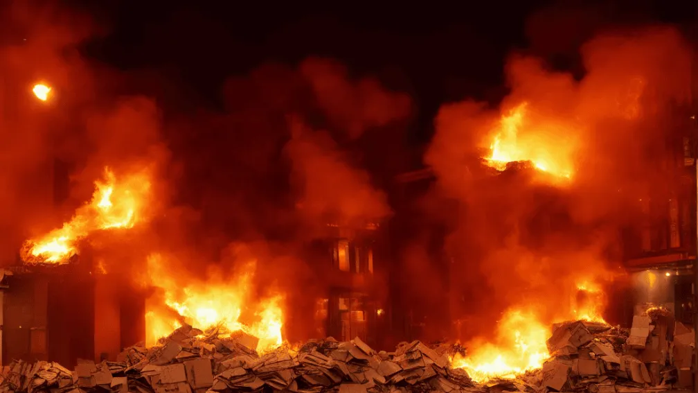 Incendiu la Ulm: Clienții unui restaurant sting cartoanele în flăcări