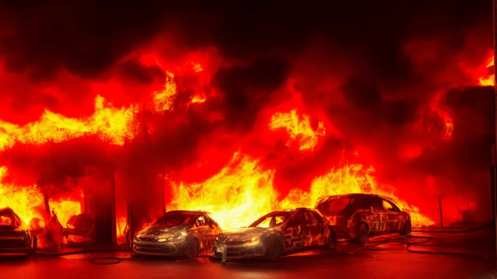 Incendiu puternic în Hagenow: Două mașini mistuite de flăcări