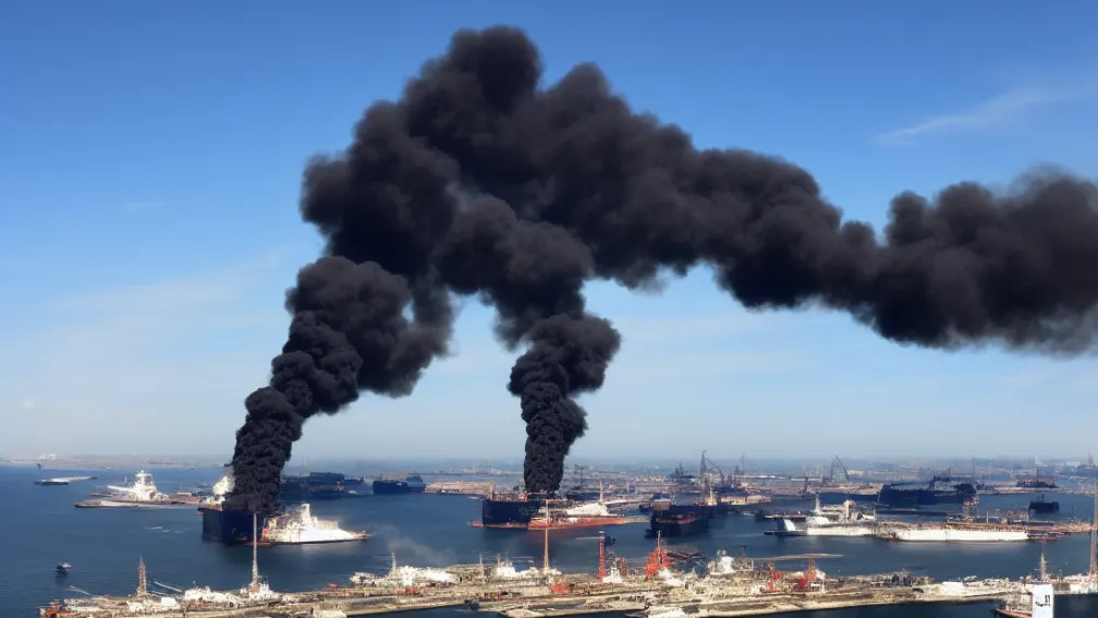 Explozie puternică zguduie un port în Iran, nor de fum vizibil la kilometri