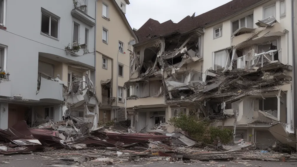 Edenkoben - Balcon se prăbușește: Doi bărbați răniți