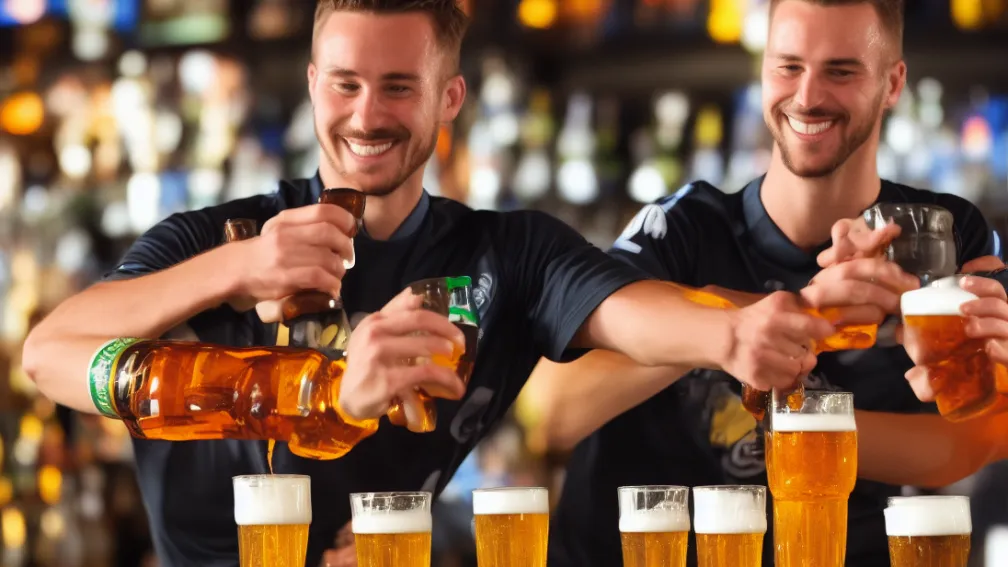 Spectacol în liga secundă germană: Recordmenul toarnă bere pentru fani