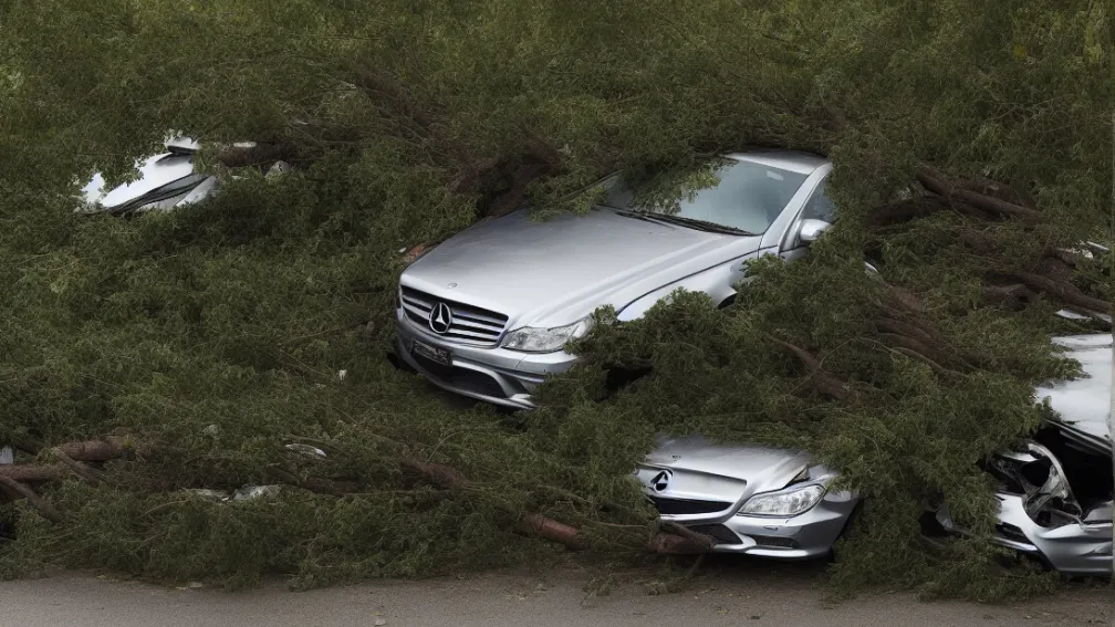 Neuenhaus - Mercedes se izbește de un copac: Șoferul este rănit grav