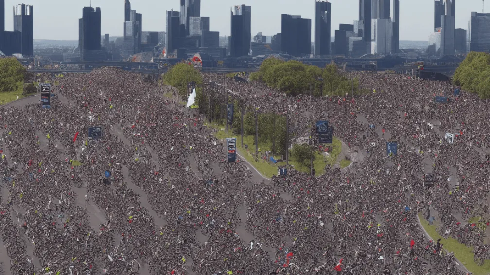 Haos în trafic la Frankfurt pe 1 Mai din cauza cursei de ciclism