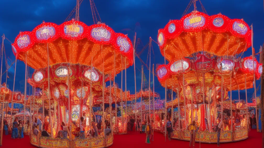 Panică la Festivalul de Primăvară din Stuttgart: Pasageri blocați într-un carusel looping!